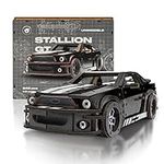 UNIDRAGON Wooden Jigsaw Puzzles for Adults Unimodels Stallion GT Black 248 Pieces, Wooden Gift Box, Shaped Pieces