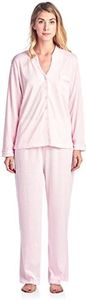 Casual Nights Women's Long Sleeve Floral Lace Trim Pajama Set - Pink - XX-Large