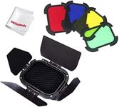 Godox BD-07 Barn Door with Detachable Honeycomb Grid and 4 Color Filters Compatible for Godox AD200 AD200Pro Pocket Speedlite Flash Head