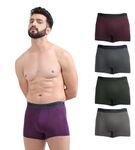 FREECULTR Men's Underwear Anti Bacterial Micromodal Airsoft Trunk - Non Itch No Chaffing Sweat Proof - Seaweed Green,Smoke Grey,Sangria Wine,Trippy Violet,Ash Grey Size 2XL Pack 5