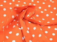 45" wide Spotty Polycotton Dress Fabric Orange/White Spots - per metre