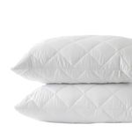 AmigoZone Quilted Pillows 2 Pack, Extra Filled Hollowfibre Bed Pillows, Firm Bounce Back Support, Hotel Quality Hypoallergenic Pillows for Side, Back & Front Sleepers (Quilted, Pack of 2)