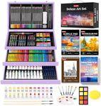 Soucolor Birthday Gifts, Art Supplies, 192-Pack Deluxe Art Set Drawing Painting Supplies Kit with Acrylic Pad, Watercolor Pad, Sketch Book, Canvases, Acrylic Paint, Crayons, Pencils