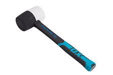 OX TOOLS Combination Rubber Mallet - Non-Marking Rubber Mallet Hammer with Fiberglass Handle | Multi-Color & 16-Ounce