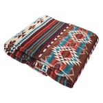 Alpaca Wool Throw Blanket, Native Design Wool Blanket, Throw Aztec Pattern Alpaca Wool Throw Blanket (Red, Queen Size)