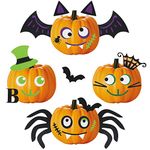 Leikedun 【𝟮𝟬𝟮4 𝗡𝗲𝘄】 36pcs Halloween Pumpkins Decorations Felt Pumpkin Decoration Stickers Classic Pumpkin face Emoji Stickers Craft for Kids DIY