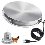 ZenxyHoC Chicken Water Heater 15 in for 5 Gallons Chicken Drinker, 125W Poultry Waterer Heated Base with Thermostat and 9.8ft Power Cord for Metal Drinking Fountains Chicken Coop
