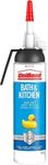 UniBond Bath & Kitchen Sealant, Mould Resistant White Silicone Sealant Ideal for Showers, Toilets, Tiles, Worktops & More, Durable & Waterproof, Easy Bathroom Sealant, 1x104g Pressure Pack