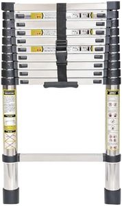 Telescoping Ladder, 10.5FT SPIEEK Stainless Steel Telescopic Ladder, Portable Extension Ladder for Home and Outdoor Working, Collapsible Ladders with Non-Slip Feet, 330lb Capacity