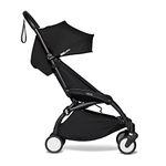 BABYZEN YOYO2 Stroller (Black Frame with Black 6+ Colour Pack) - Includes Harness, Backrest, Hood Extensions, Shoulder Strap, Storage Bag, Seat Cushion & Matching Hood