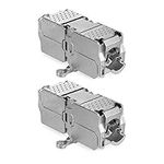 kwmobile Cat 6A Shielded Connector - 2x Tool-Less Field Mounted RJ45 Cat-6a 10 Gbit Ethernet Cable Connector Adapter with Tool-Free Installation