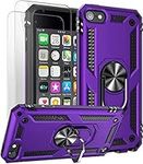 ULAK iPod Touch 7 Case, iPod Touch 5/6 [Military Grade] Stand Case with 2 Protective Hybrid Soft TPU + PC Scratch Resistant Cover for iPod Touch 5/6/7 - Purple