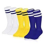 3 Pairs Kids Knee High Soccer Socks