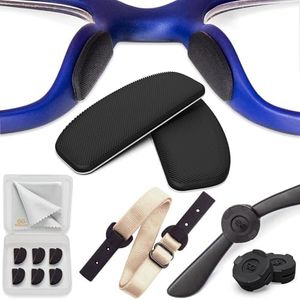 Eyeglass Nose Pads - Adhesive Glasses Nose Pads - 6 Pairs Thin Sunglass Nose Grip - Silicone Glasses Nose Pads 1 mm (Black Beige)