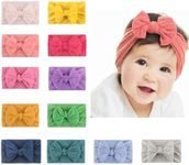 Baby Girls Elastic Bows Headbands Newborn Essentials Handmade stretchy hairbands Soft Nylon Hair Accessories for Infant Toddlers