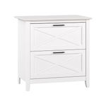 Bush Furniture Key West 2 Drawer Lateral File Cabinet in Pure White Oak | Document Storage for Home Office | Accent Chest with Drawers