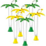 Sweet World USA Palm Tree Yard Cups Party 6-Pack - for Margaritas, Cold Drinks, Frozen Drinks, Kids Parties, Luau - 14 oz. (400 ml) - set of 6 Yard Cups, 3 Green and 3 Yellow