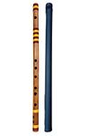 NADVENU Flutes Premium Concert Quality Scale A Sharp Bass Bansuri Flute Right Hand 22 inches (56cm) with velvet cover and Rexene bag (music Instrument). (WHITE BAMBOO)