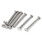 Sellify M5 x 50mm Metal Albums Chicago Binding Screws Posts Interscrews Silver Tone 6PCS