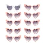 NECARSIN Bachelorette Sunglasses Bride Bridesmaid Sunglasses 10 Pairs Heart Shaped glasses for Women Party Wedding Eyewear