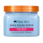 Tree Hut Shea Sugar Scrub Exotic Bloom, 18oz, Ultra Hydrating and Exfoliating Scrub for Nourishing Essential Body Care