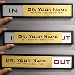 "Your Name in/Out" SMEDOR Professional Sliding Sign Board - on-Door Signboard- Customisable Name Plate Display with in/Out Status - Information Letter Board - Custom Sliding Signs