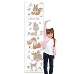 Paper Themes Personalised Childrens Height Chart for Kids Nursery Wall, or Bedroom - Painted Animals