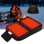 Ksheat Extra Wide Heated Seat Cushion, Foldable Heated Stadium Cushion for Bleacher, 3 Level Heat Setting, 1 Pocket, Battery Heated Seat Pad for Camping Stadium Office Park w/10000 mAh USB Power Bank