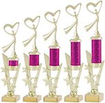 A1 PERSONALISED GIFTS Large Gold and Pink Modern Dance Trophies 340mm