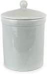 Emerald Grey Ceramic Compost Caddy - Portland Kitchen Ceramic Compost Bin for Food Waste Recycling