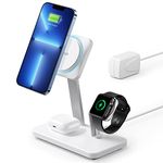 ESR CryoBoost 3-in-1 Wireless Charger with MagSafe, for Magnetic Charger Stand, Phone-Cooling Fast Charging Compatible with iPhone 15/14/13/12, AirPods Pro/3/2, with Adapter, Arctic White