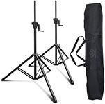 AxcessAbles Heavy-Duty Crank-up DJ Stands with Carry Bag | 175LB Load Capacity per Stand | Crank Up Light Stands | Crank Up DJ Speaker Tripod Stands | Stage Lighting Stands (Crank Stand -2 Pack)