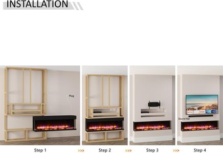 Endeavour Rosedale 60" Electric Fireplace – Wall Mounted Heater
