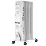 LIVINGbasics Oil Filled Radiator Heater 1500W, Portable Electric Space Heater, Full Room Quiet, Adjustable Thermostat, Overheat Protection, 3-Heat Settings, Energy Saving