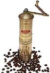 9" Handmade Hand Crafted Engraved Hammered Manual Brass Coffee Mill Grinder Sözen Portable Conical