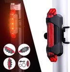 KEYCRAZE Cycle Front and Back Light - 4 Mode Cycle Back Lights Rechargeable with USB | Bike Tail Light, Helmet Light Indicator Seat Back Lights for Bicycle | Frame and Tail Lights (Red)