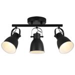 YILYNN 3 Light Track Lighting Fixtures Ceiling, Black Kitchen Ceiling Light Fixtures Directional,Industrail Track Light for Kitchen Dining Room Bathroom Sink.