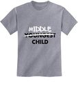 Tstars - Middle Child Funny Gift Idea Cool Middle Brother Kids T-Shirt 3T Gray