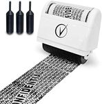 Identity Theft Protection Roller Stamps Wide Kit - Confidential Roller Stamp, Anti Theft, Privacy & Security Stamp, Designed for ID Blackout Security - Classy White with 3 Refills