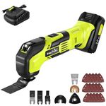 SnapFresh Oscillating Multi Tool Cordless, 20V DIY Tool Kit, 6 Speed, 3.2°Oscillation Angle, Quick-Lock Replaceable, 24pcs Accessories, Battery & Fast Charger, for Scraping, Blades Sanding, Cutting