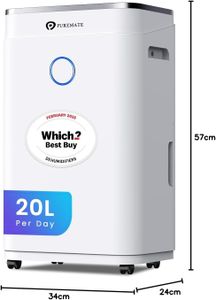 PureMate 20L Dehumidifier – Portable Moisture Removal for Home