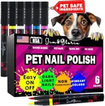 Jim&Gloria PAW-SAFE Dog Nail Polish Pen Set, Dark Or Light Nails No Odor Quick Dry, 6 Colors Pens, Ideal Gifts for Small or Big Girl Dog Accessories, Pet Costume, Birthday Supplies, Pet Grooming Kit