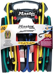 Master Lock 3043EURDAT Tendeurs avec Crochets [Pack de 10 Elastiques] [2*25 cm + 2*45 cm + 2*60 cm + 2*80 cm + 2*100 cm] [Double Crochet Inversé] - Idéal pour le Transport de Charges, le Camping