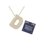 DIOWUS Bubble Letter Necklace Gold 