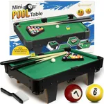 Mini Pool Table for All Family – 20-Inch Small Pool Table, Mini Billiards Table for Family Game Nights - Simple Assembly Required