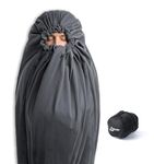 Litume All Season Fleece Sleeping Bag Liner Adds Up to 15°C/ 27°F, Lightweight Mummy Sleeping Sack for Backpacking, Camping, Traveling with Drawstring Hood (No Zipper & Compression Sack)