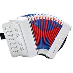 Kids Accordion 10 keys Button Accordions,Musical Instrument,AIMEIS Accordian Gifts for Children Girls Beginners (White)