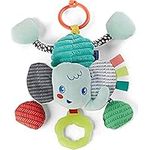 INFANTINO Pull & Shake Jittery Pal Elephant, Blue and Colourful