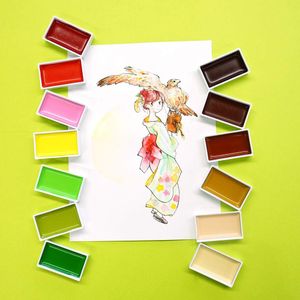 Kuretake Gansai Tambi 48-Color Watercolour Paint Set