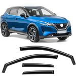 GEARCELL Wind Deflectors, Rain Guards Window Visor Compatible with NISSAN QASHQAI MK3 2021-onwards SUV 5 Doors, in-Channel Side Shatterproof Sun Visor, 4-Piece of Set